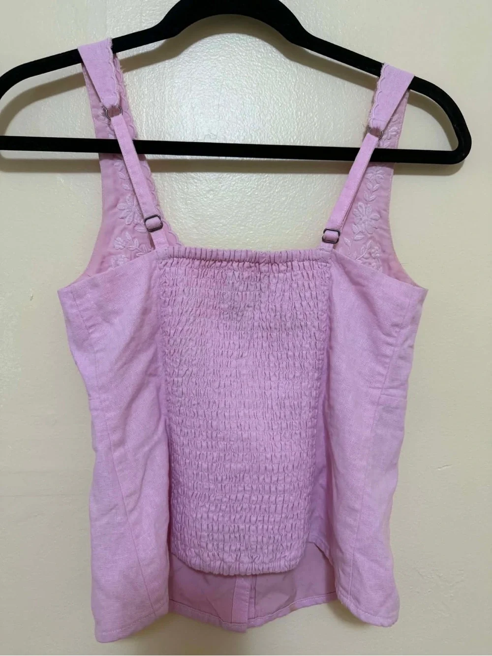 Hollister Light Lavender Embroidered Button-Front Camisole - Picture 2 of 7